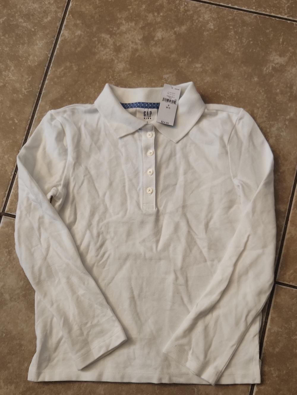 GAP White Long-Sleeve Polo Shirt